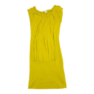 Cleo Casual Large Greenish Yellow Sleeveless Mini Dress